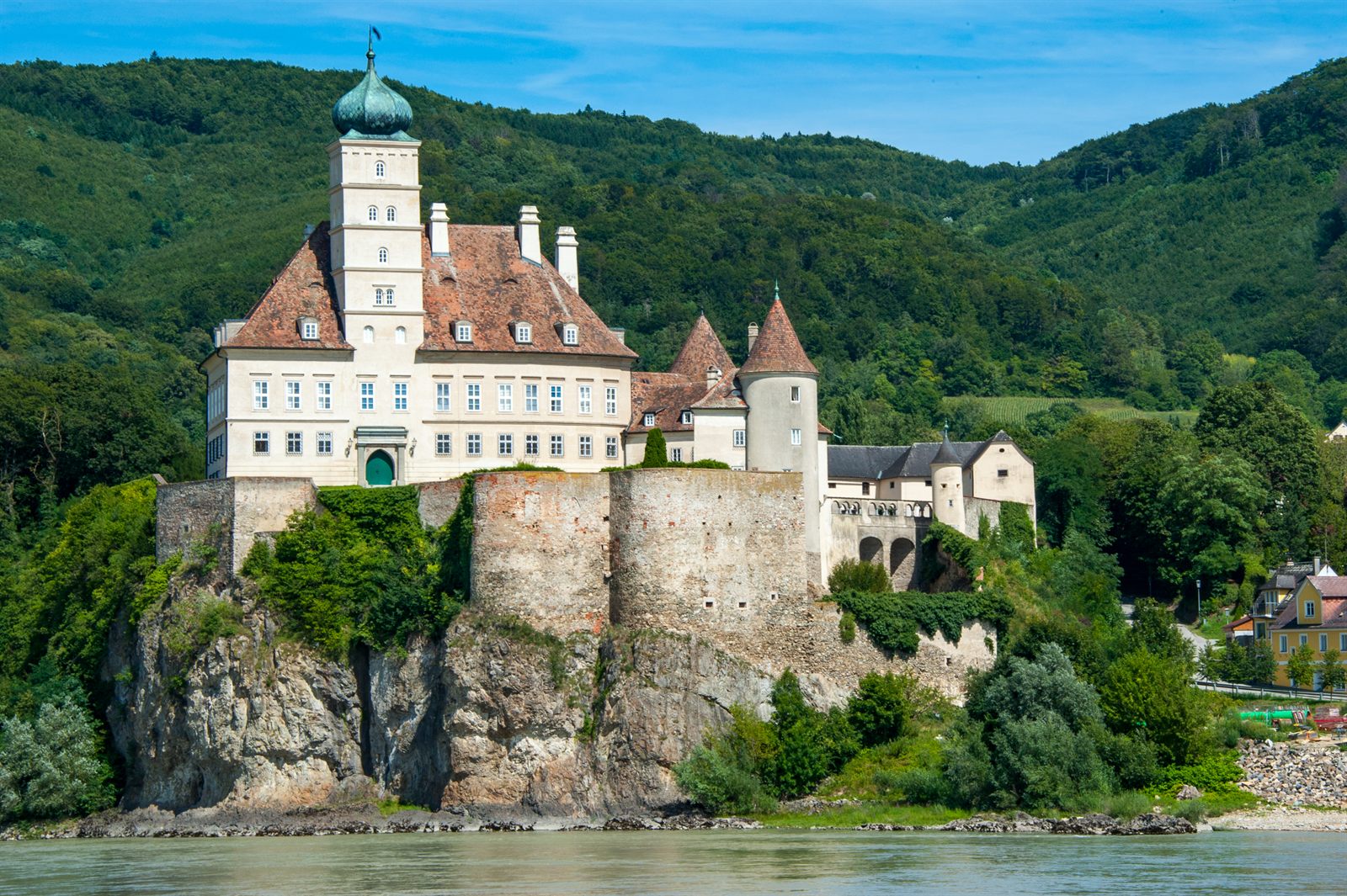 Castle on a rock above the Danube in the Wachau